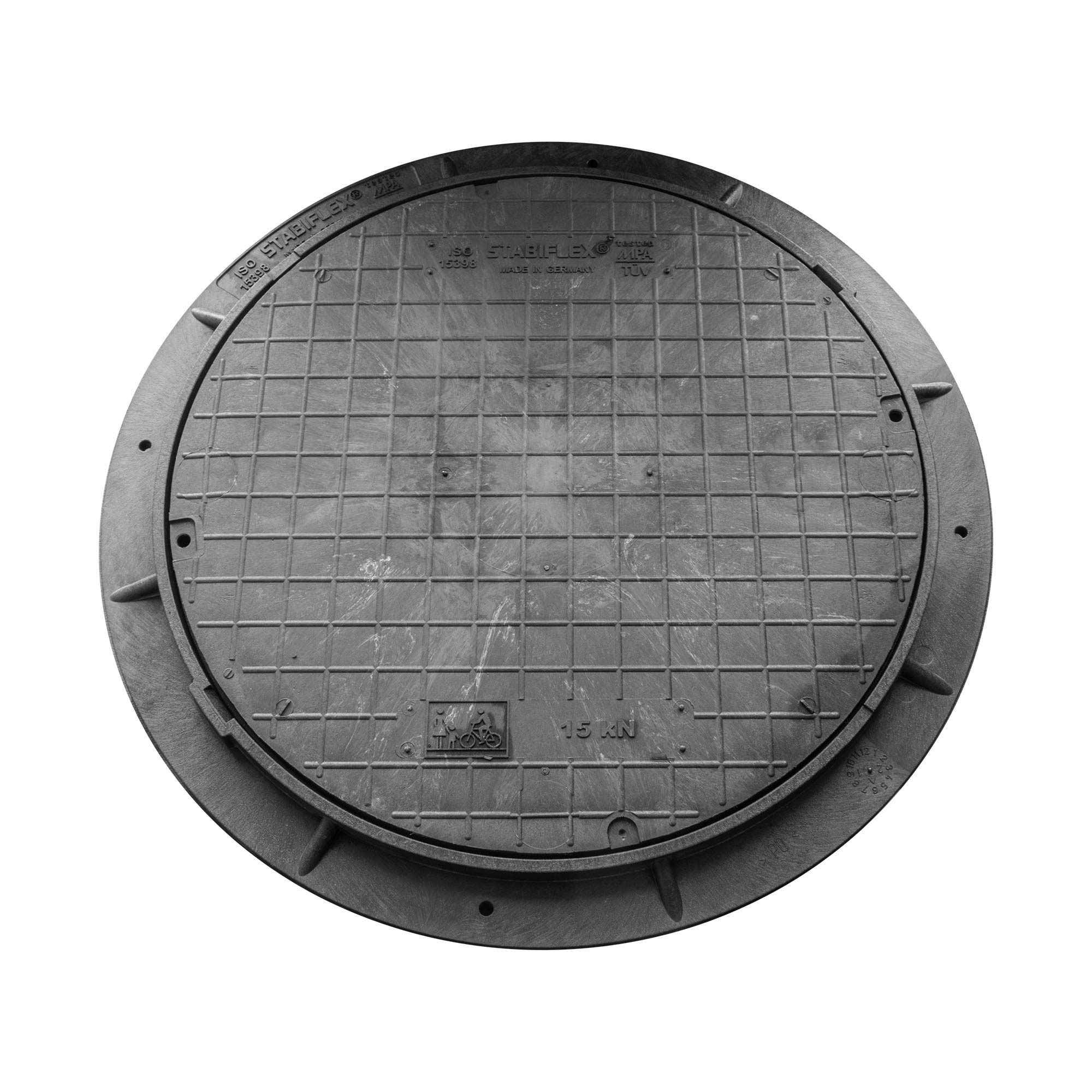 Schachtabdeckung mit Flanschrahmen 15 kN ohne Griffmulden