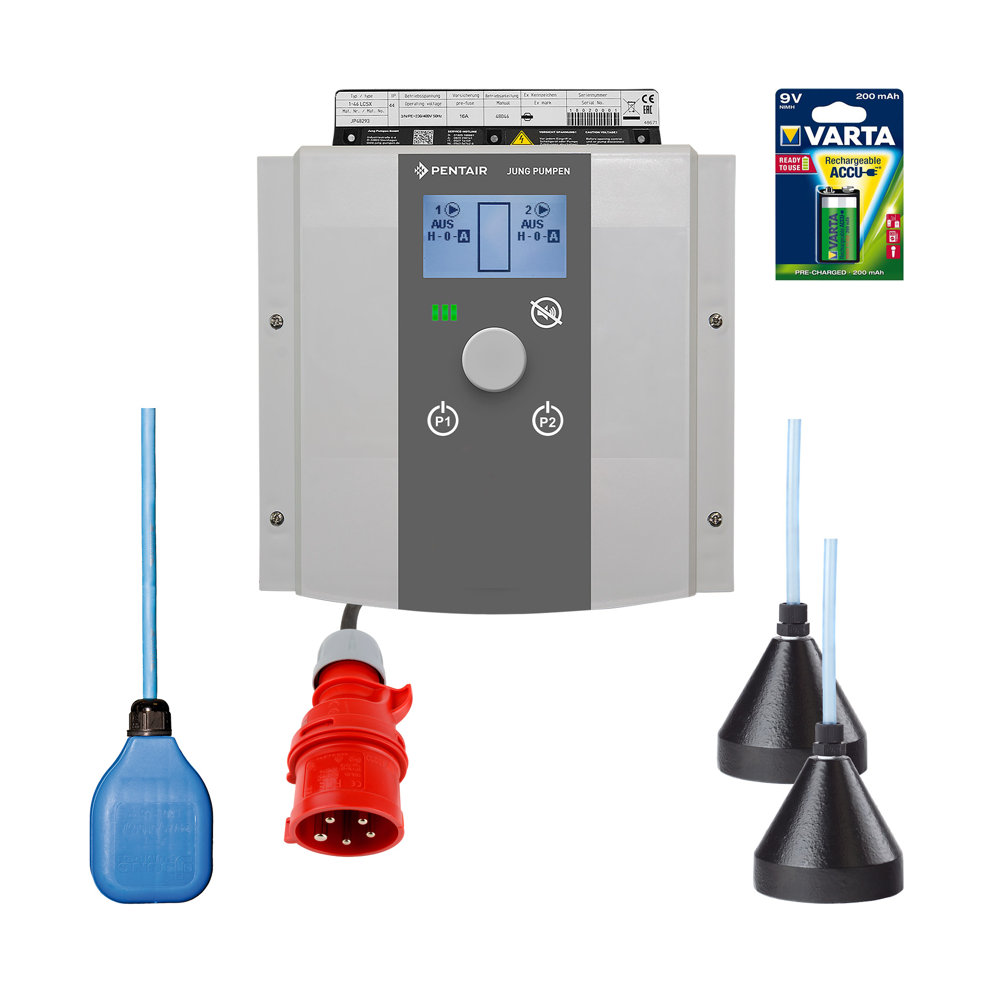 Doppel-Pumpensteuerung; HighLogo 2-46 LC20; mit Staudruckset/TLS 20 m Fabrikat: Pentair Jung Pumpen, Made in Germany