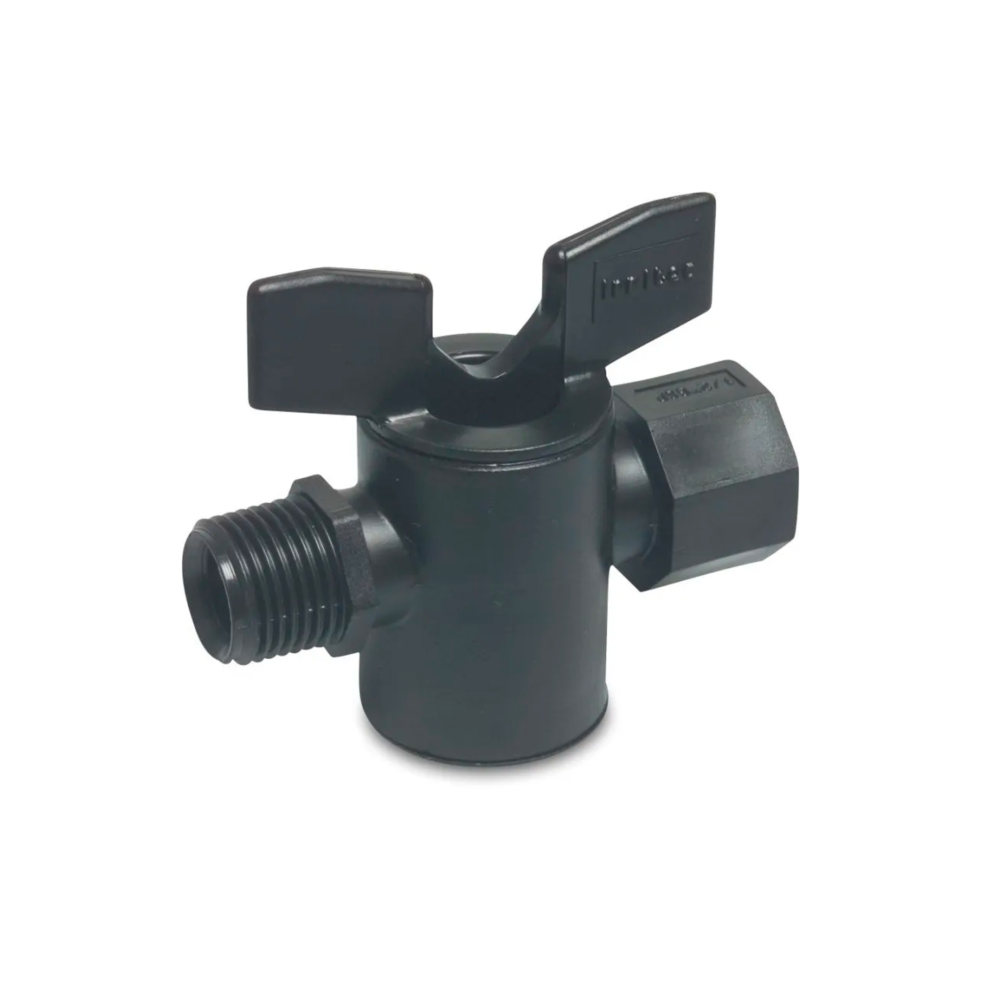 PP Absperrhahn 2 x  3/4" AG schwarz