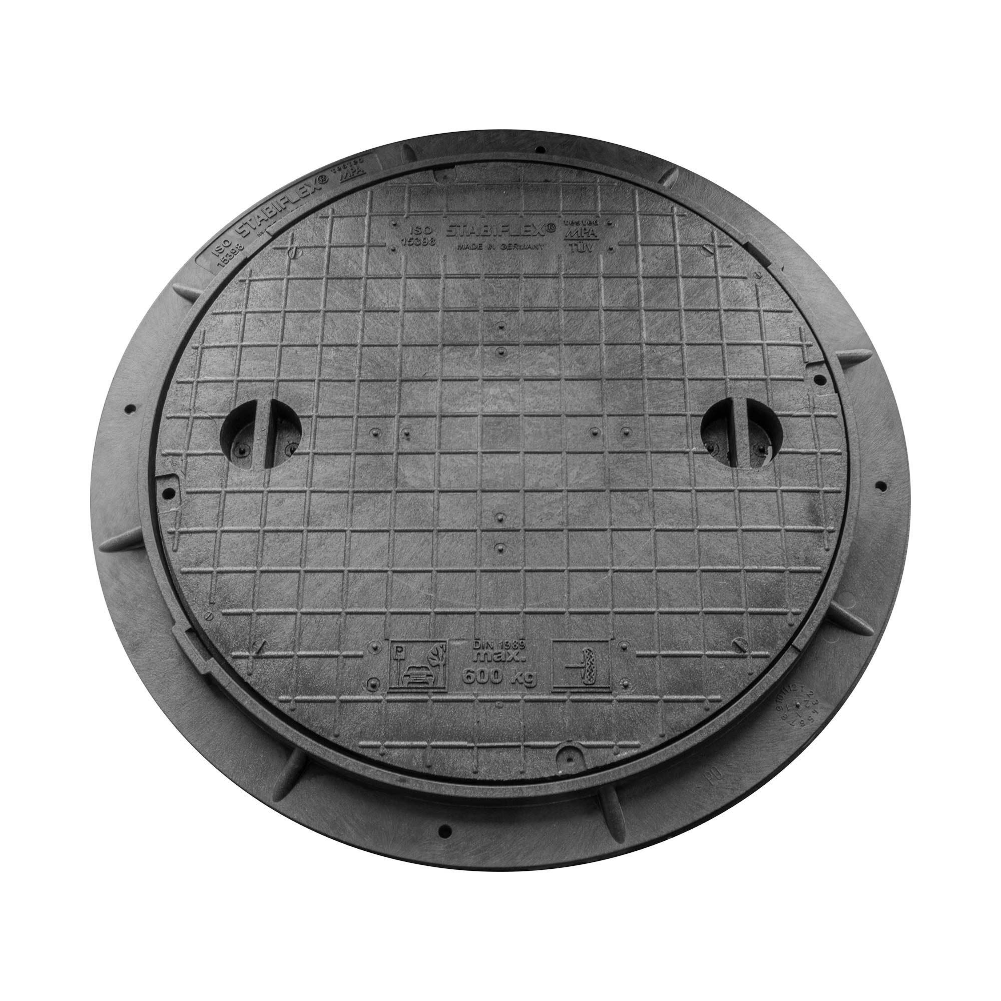 Schachtabdeckung mit Flanschrahmen 35 kN mit Griffmulden