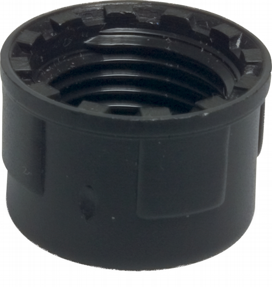 PP Gewindekappe 1 1/4" IG 10 bar Schwarz