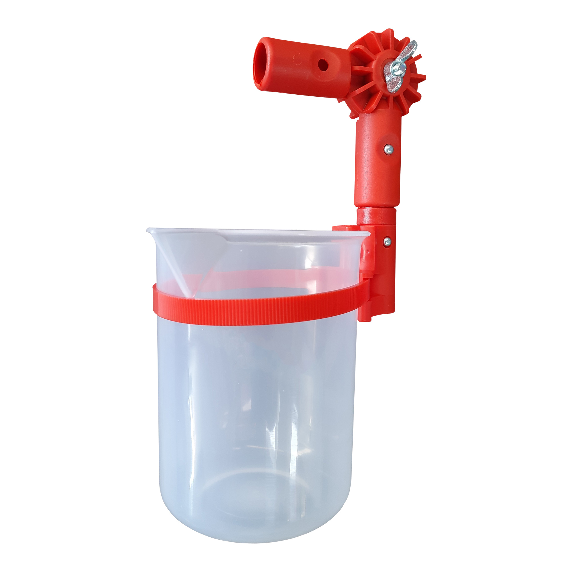 Angle cup holder for sampling stock