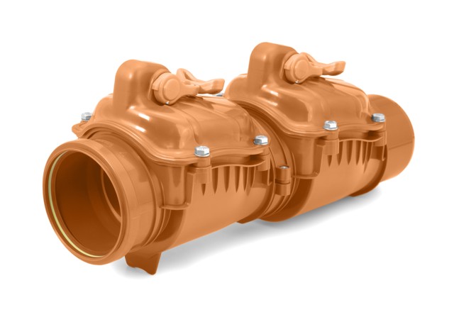 Doppelrückstauklappe DN 110 m. zusätzlichem  Handverschluss