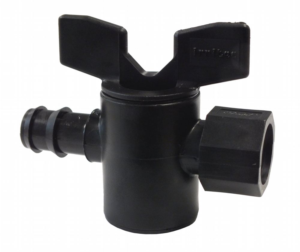 PP Absperrhahn 3/4" IGx25mm Tülle