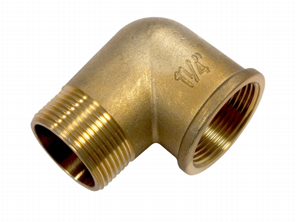 Brass elbow 90° 11/2" male x fem.