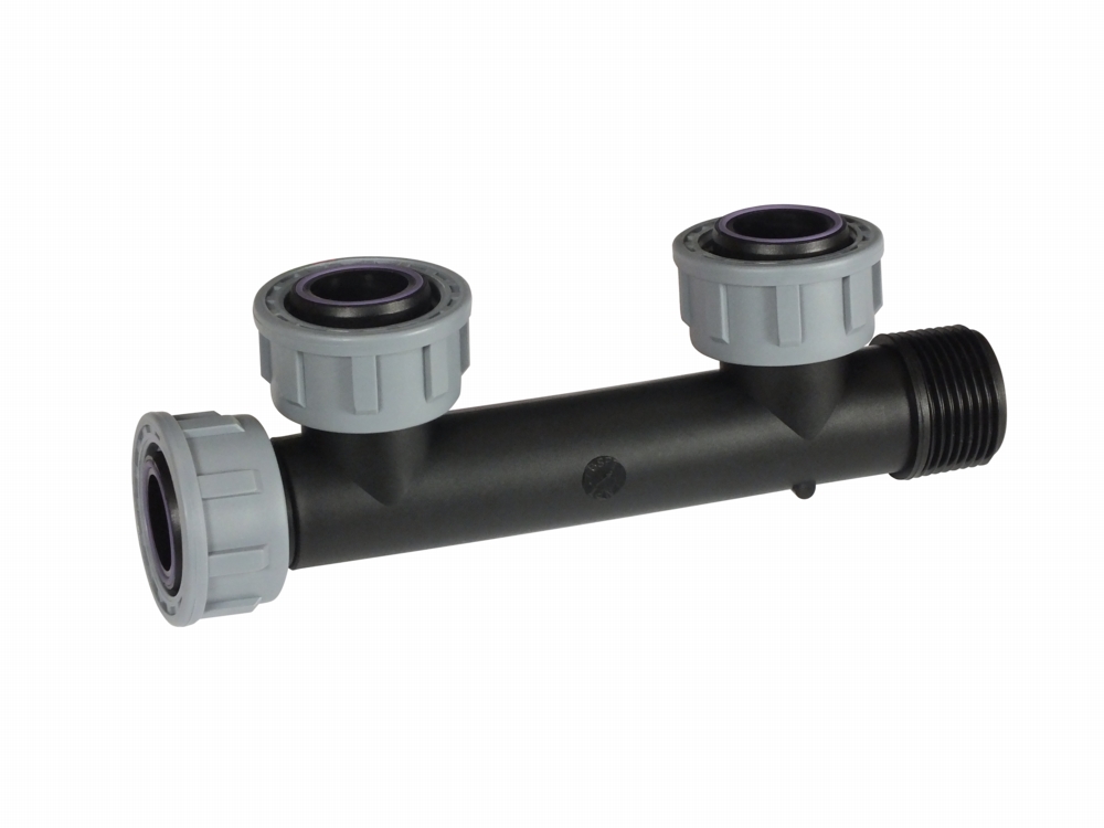 Multi-T-Verteiler 3xO-Ring-Dichtung 1" IGx1" AG