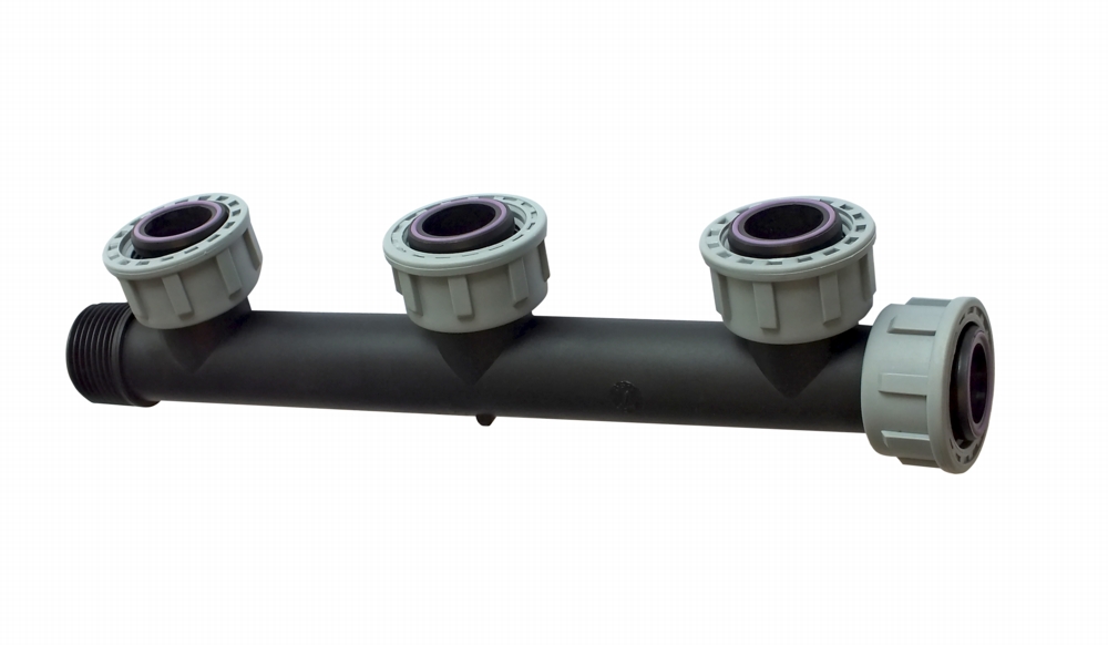 Multi-T-Verteiler 4xO-Ring-Dichtung 1" IGx1" AG